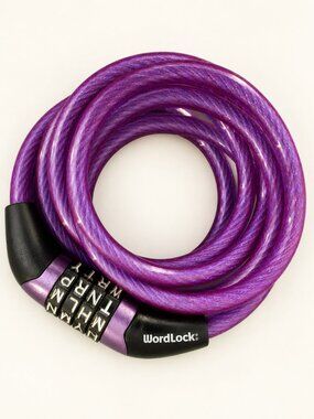 WordLock Purple Coiled Cable Bike Lock Letter Combination